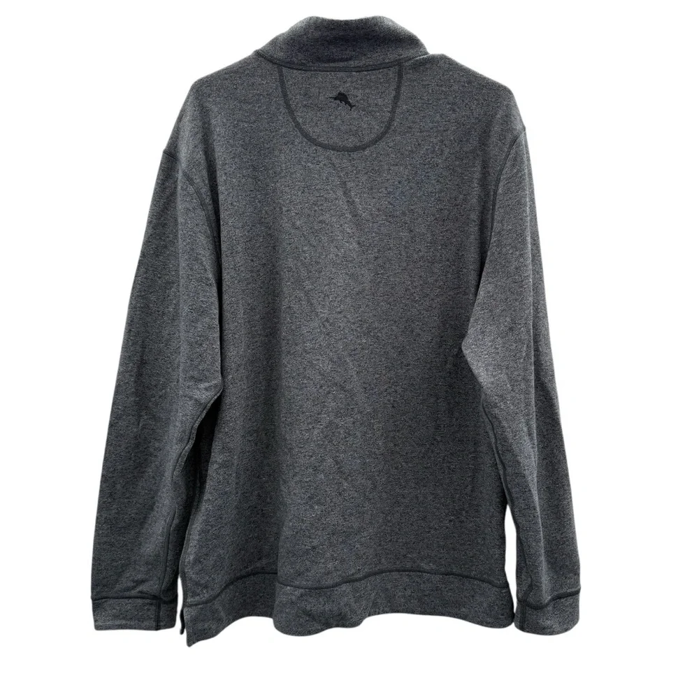 Tommy Bahama Gray Bayview Reversible Quarter‎ Zip Long Sleeve Sweater Sz L